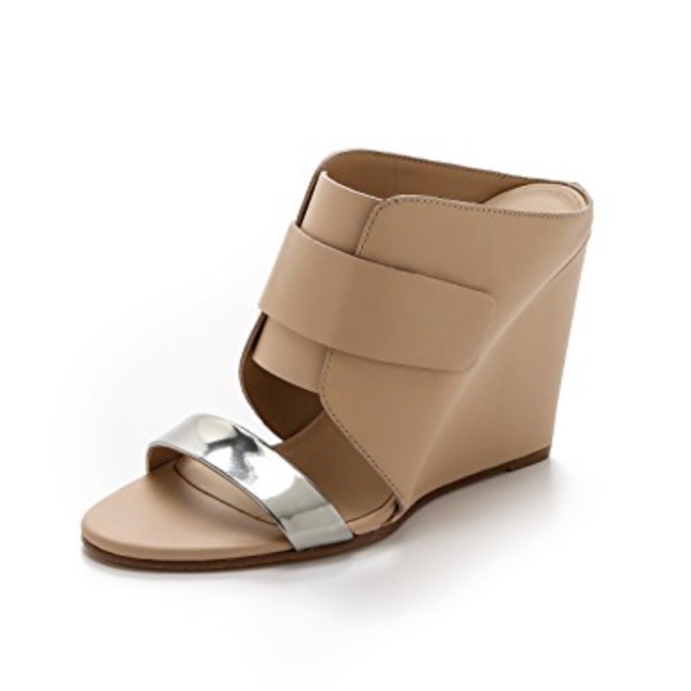 Vince Karima wedges/mules/slides in pewter/nude